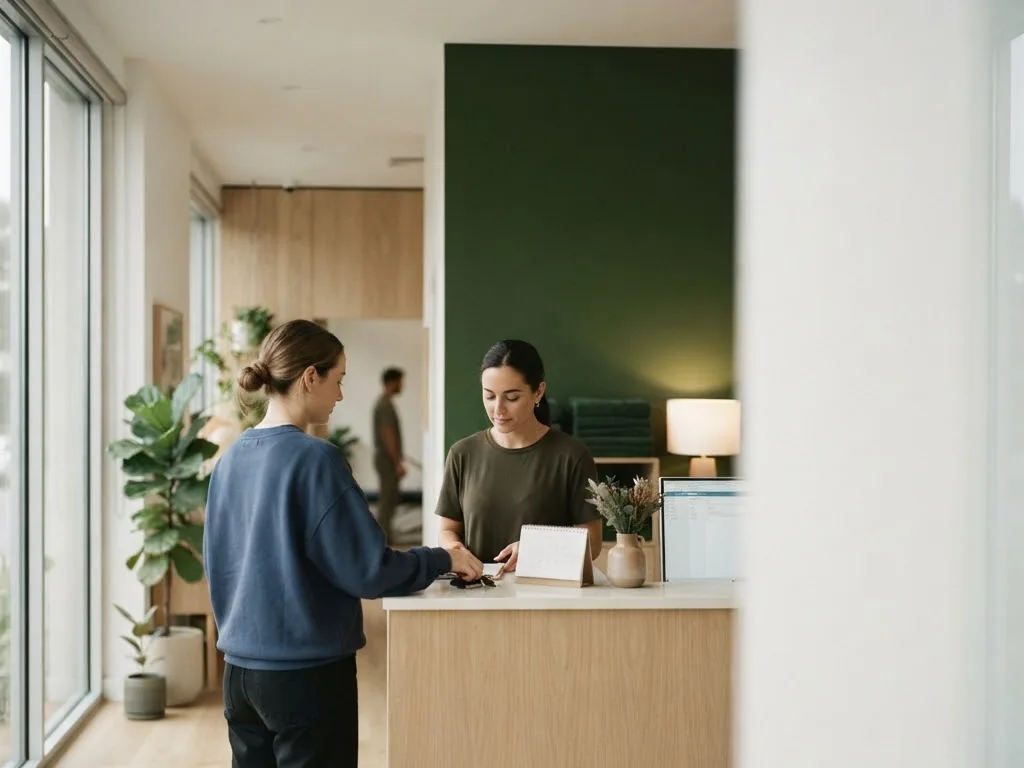A client arriving for a physical therapy appointment in Toronto