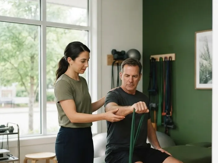 A one to one physical therapy session in a treatment room in Toronto